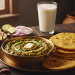Punjabi meal with sarson da saag