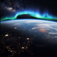Rare blue aurora lights