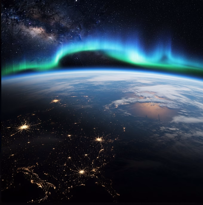 Rare blue aurora lights