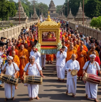 Sarnath with Buddhist monks