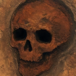 Skull-shaped volcanic crater