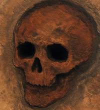 Skull-shaped volcanic crater