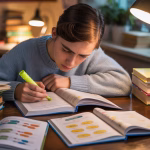 Student using effective study techniques