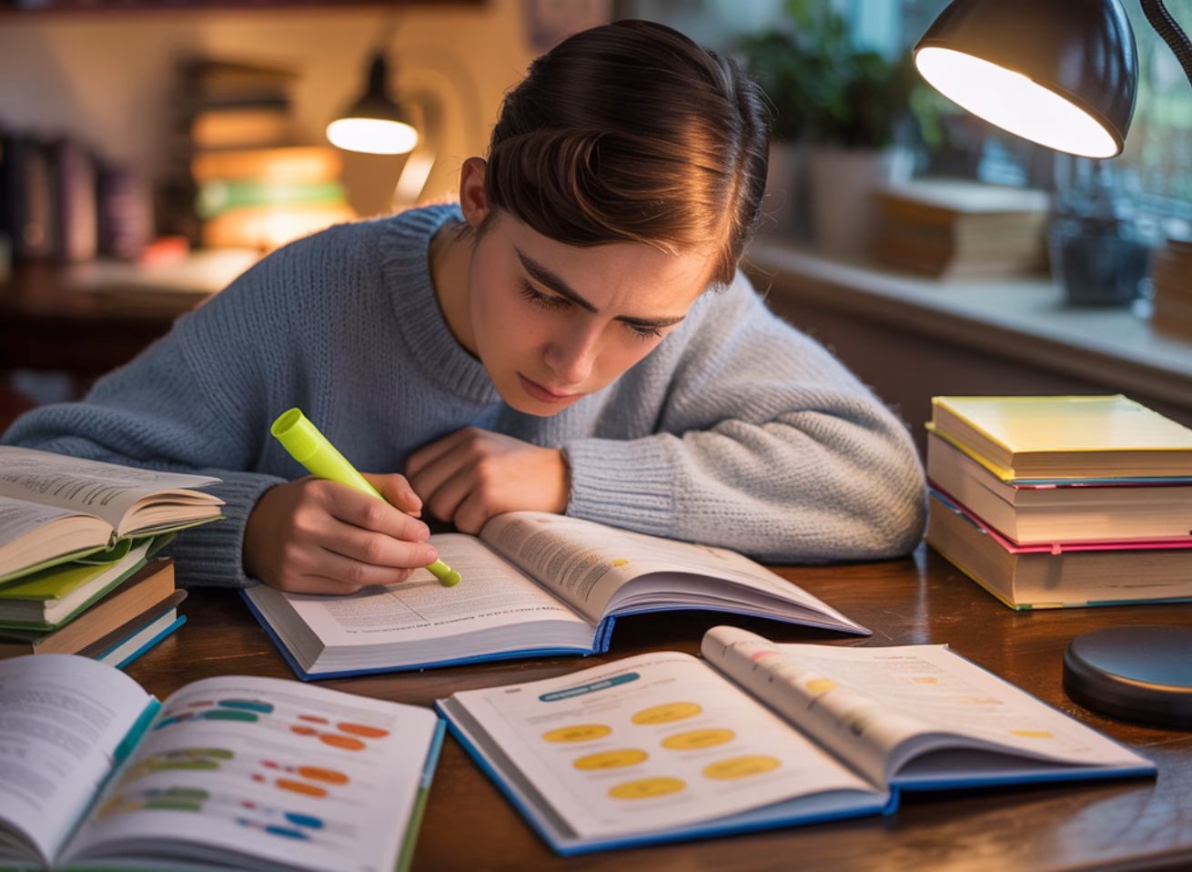 Student using effective study techniques