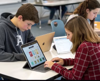 Students studying faster with AI tools