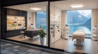 Swiss Alps wellness and cosmetic clinic concept