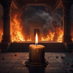 Temple fire caused by candle misuse at heritage pavilion