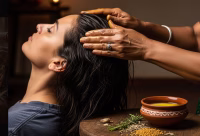 Traditional hair oiling for stronger roots