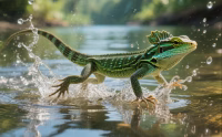 Water walking lizard