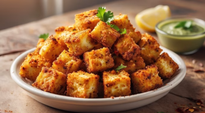 air fryer paneer popcorn snack