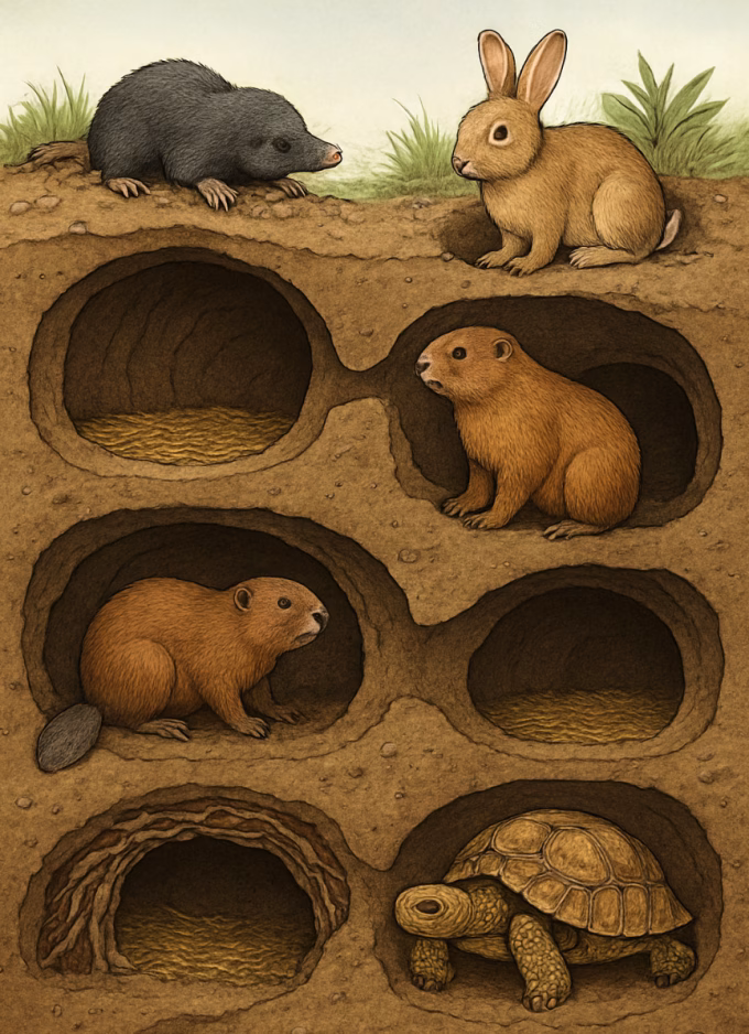 animals and their underground homes