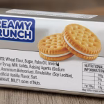 cream biscuits with focus on ingredient label