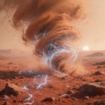 electric sparks among swirling dust