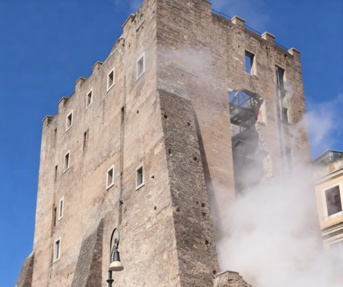 medieval tower collapse Rome