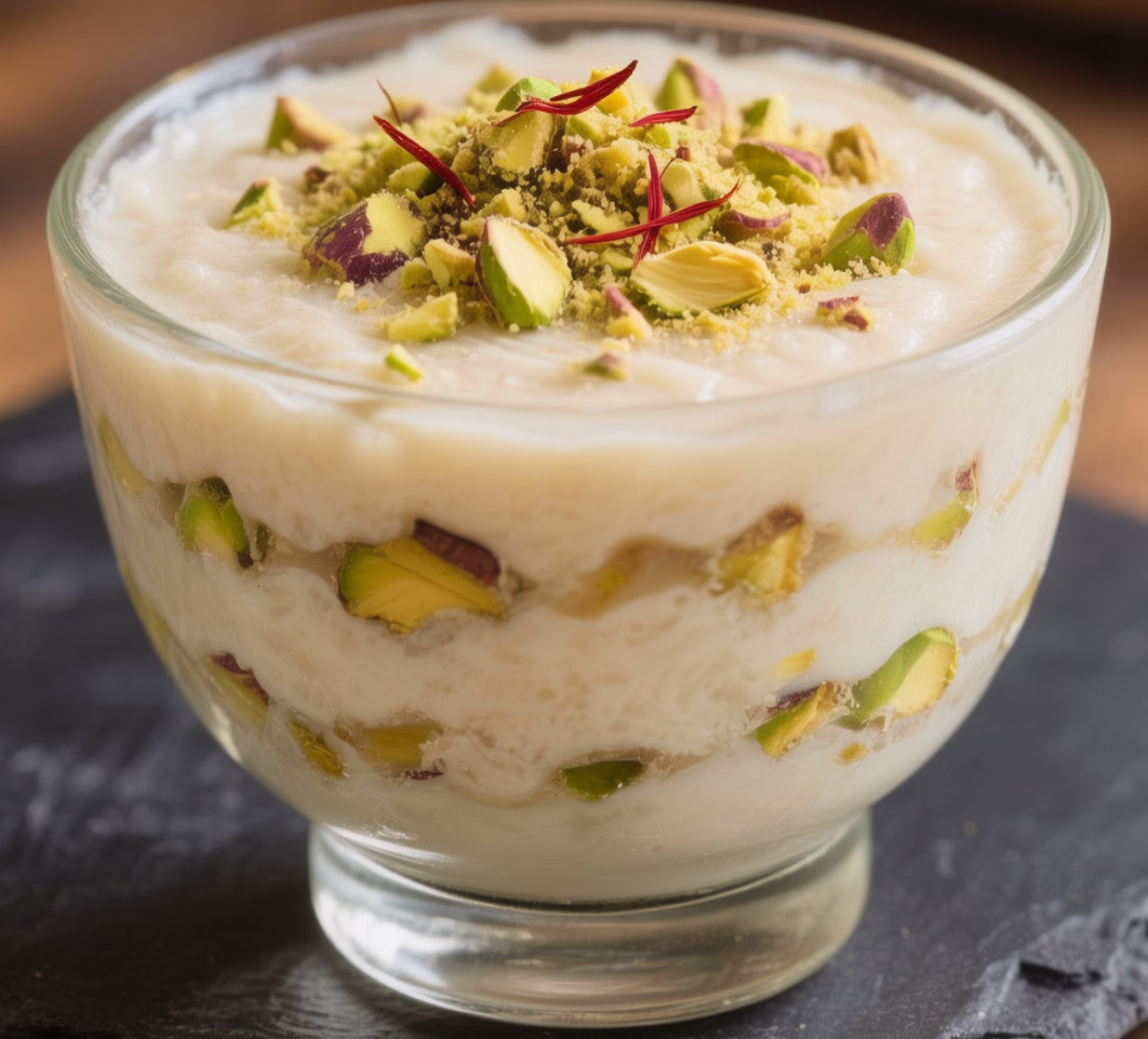 rabdi cream layers pistachios