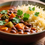 rajma masala served with steamed rice