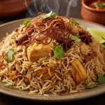 steaming hot jackfruit biryani