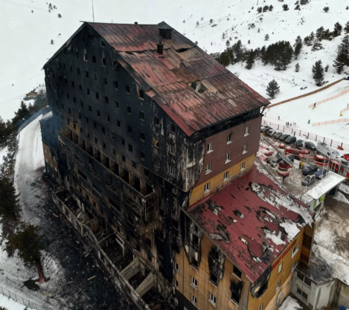 Aftermath of deadly hotel fire in Turkey