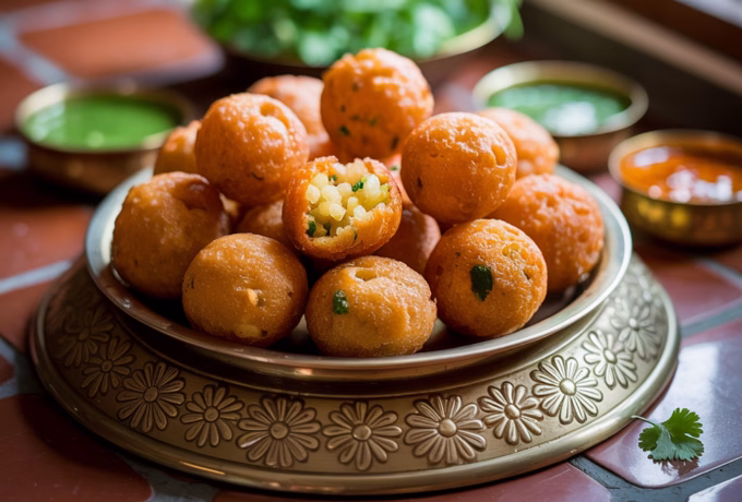 Crispy stuffed sabudana vada