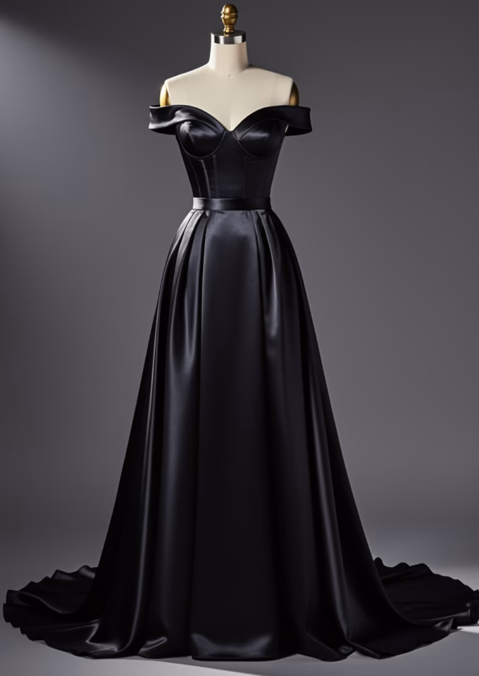 Dolce Gabbana black silk gown