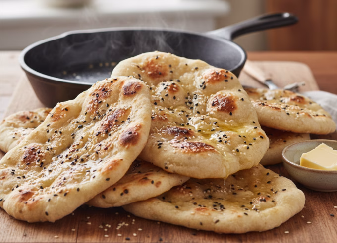 Soft and fluffy naan