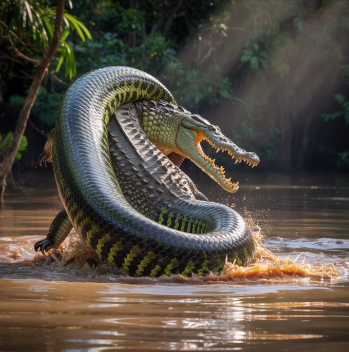 Anaconda vs Crocodile