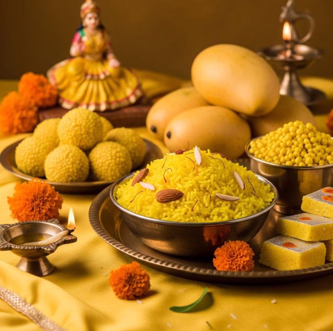 Basant Panchami yellow foods prasad
