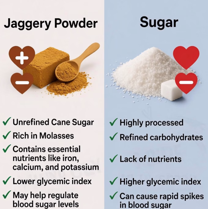 Jaggery Powder vs Sugar