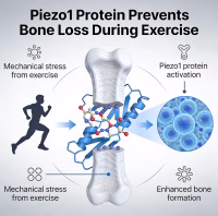 Piezo1 protein prevents bone loss exercise