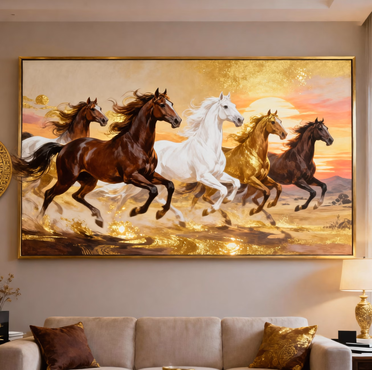 Vastu 7 running horse painting for success and growth in home