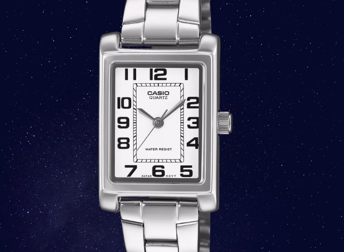 Casio women's analog watch, stainless steel