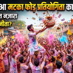Matka breaking competition was organized on Holi.