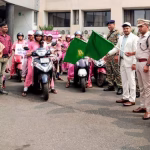 Women gave the message of women power by taking out a scooter rally.