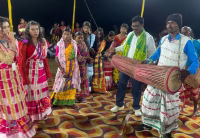 Tribal Santhal community celebrated Baha Parab with great pomp.
