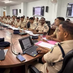 Crime review meeting for the month of February concluded, helmet mandatory even for the pillion rider on the bike.