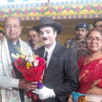 Minister of Art, Culture and Youth Department of Bihar honored Charlie Chaplin II Rajan Kumar.