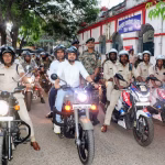 Flag march took place under the leadership of Deputy Commissioner and SSP.