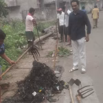 Cleaning of drains in Salanpur colony with the help of Municipal Corporation.