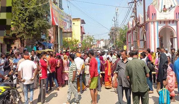 People angry over not getting gas blocked the road.