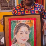 Ranchi artist Mohammad Sabir Hussain paid tribute to Asha Bhosle on her demise.