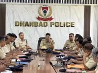 IG Shailendra Kumar Sinha reached Dhanbad and was welcomed by SSP.