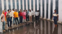 Villagers worried due to water logging in underpass bridge, MP representative Subhash Ravani inspected.