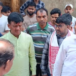 Laying the foundation stone of Anganwadi building construction work.