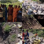 Angry women protested against illegal coal mining.