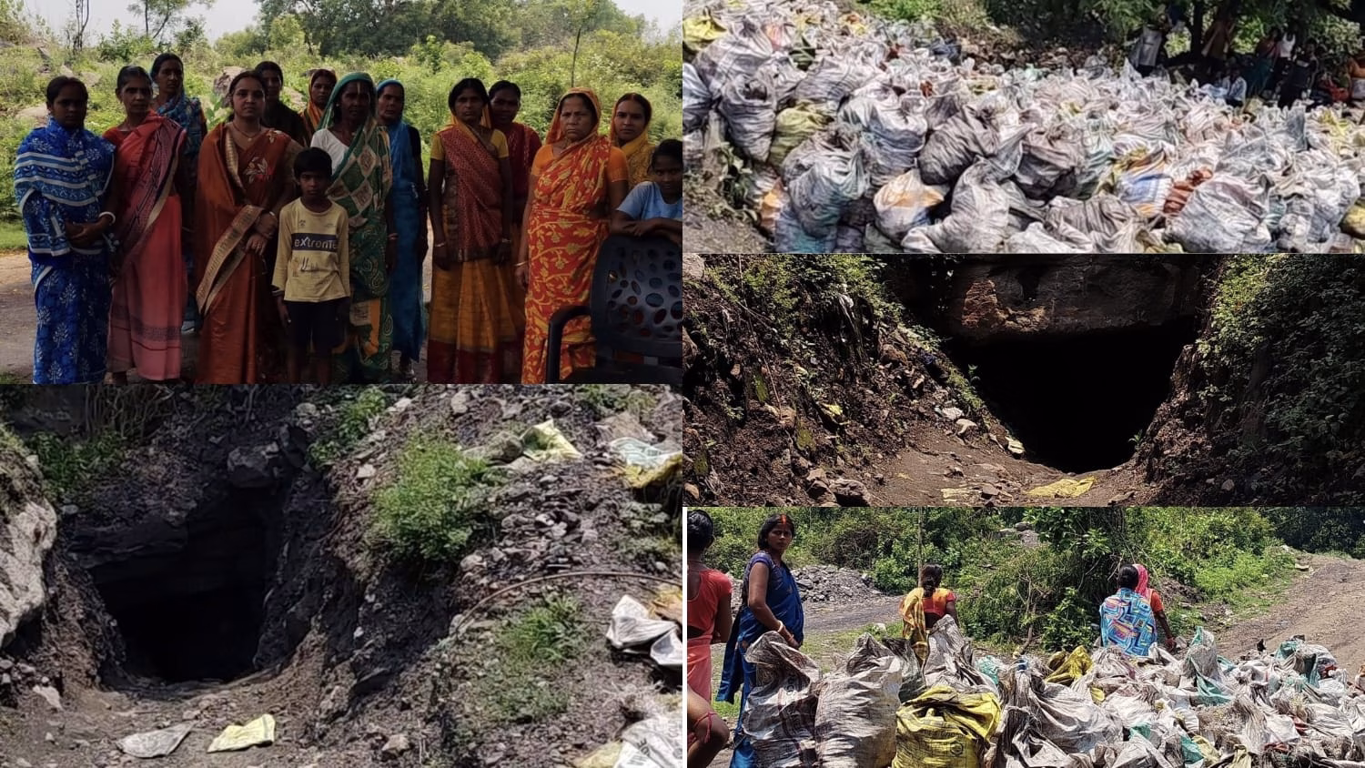 Angry women protested against illegal coal mining.