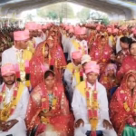 Mass marriage ceremony organized under Chief Minister Kanya Vivah Yojana.