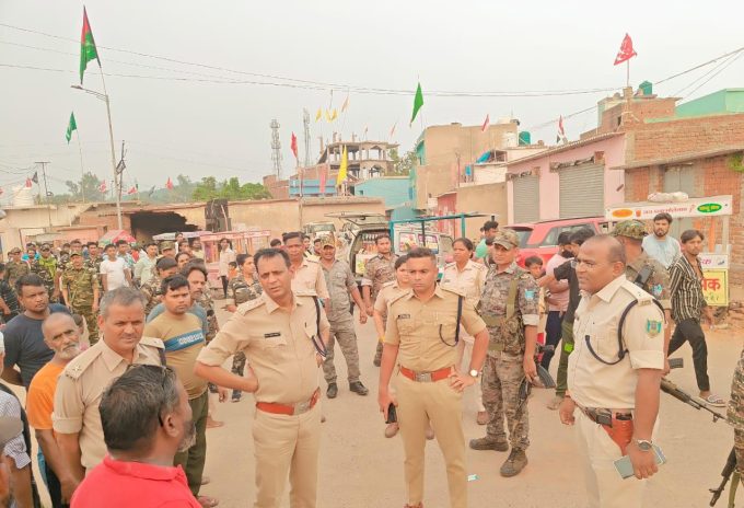 A flag march was conducted under the leadership of the Rural SP in connection with Muharram.