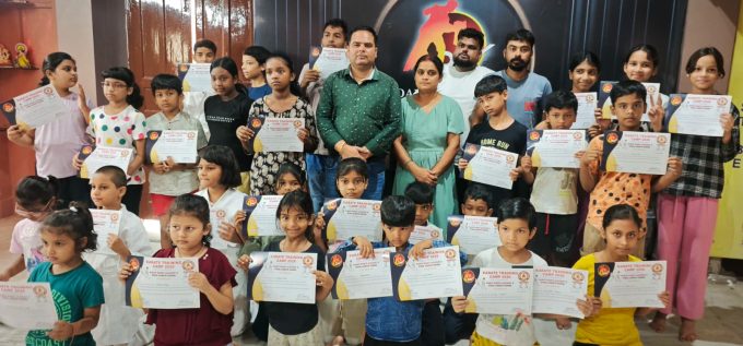 Two-day free karate training camp for children concludes.