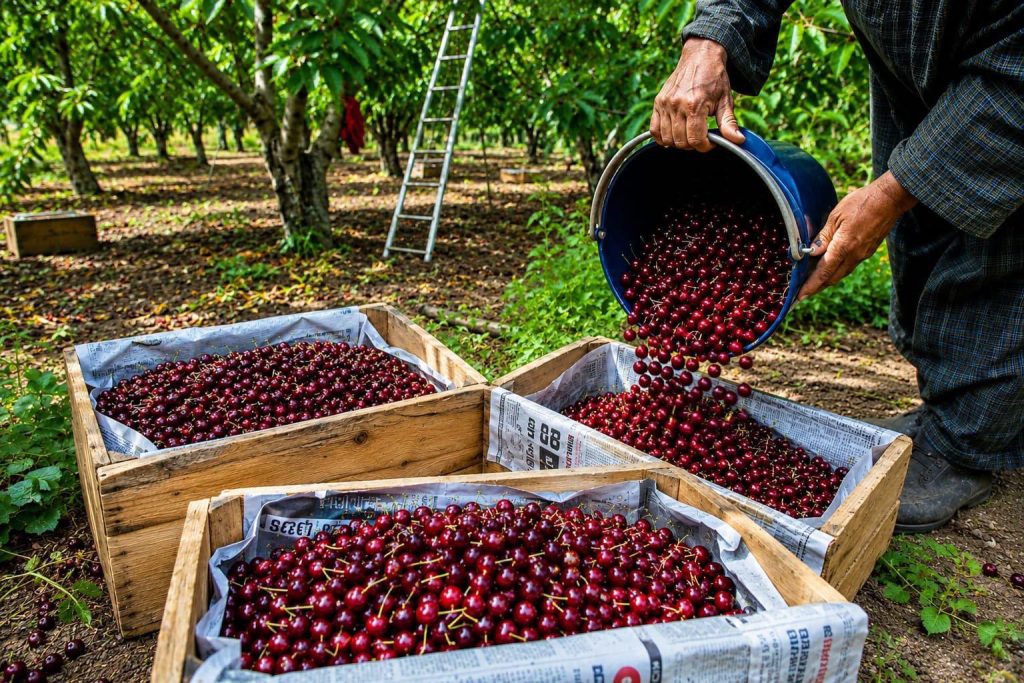 शोपियां और पुलवामा की प्रीमियम Areko Cherries और Scentrose Plums की पहली निर्यात खेप अबू धाबी और दुबई के लिए रवाना
