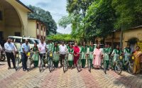 Bicycles distributed among 156 students from six schools in Topchanchi.